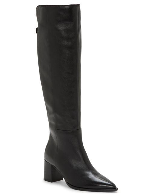 Vince Camuto Black Lilibet Block Heel Knee-high Boots