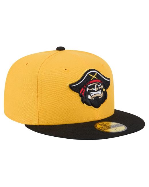 KTZ Yellow/black Bradenton Marauders Authentic Collection 59fifty Fitted Hat for men
