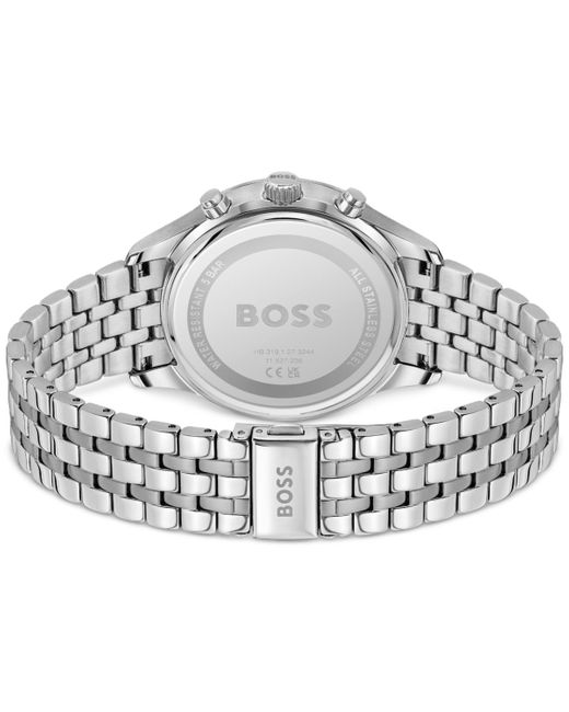 Boss Gray Chronograph Avery Stainless Steel Bracelet Watch 42mm for men