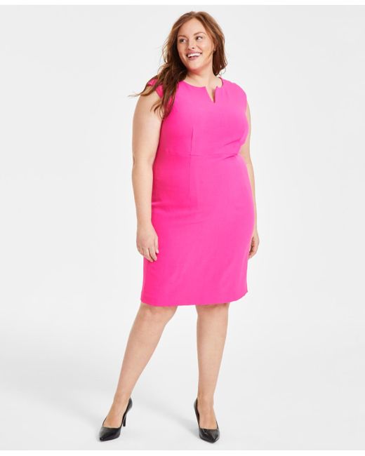 Kasper Pink Plus Size Sleeveless Sheath Dress