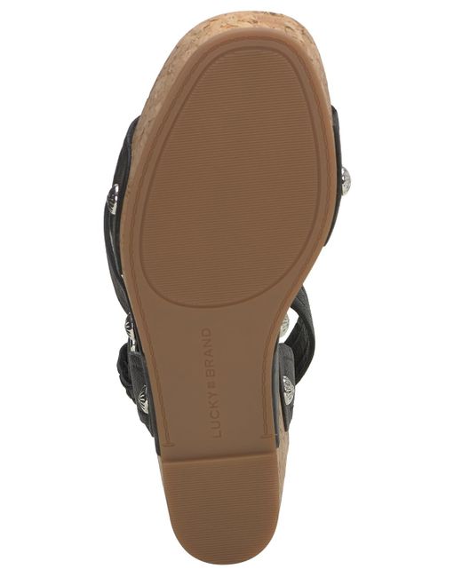 Lucky Brand Metallic Valintina Strappy Platform Wedge Sandals