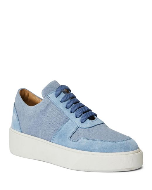 Bruno Magli Darian Leather Sneakers in Blue for Men | Lyst