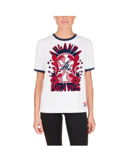 KTZ White Atlanta Braves Oversized Ringer T-shirt