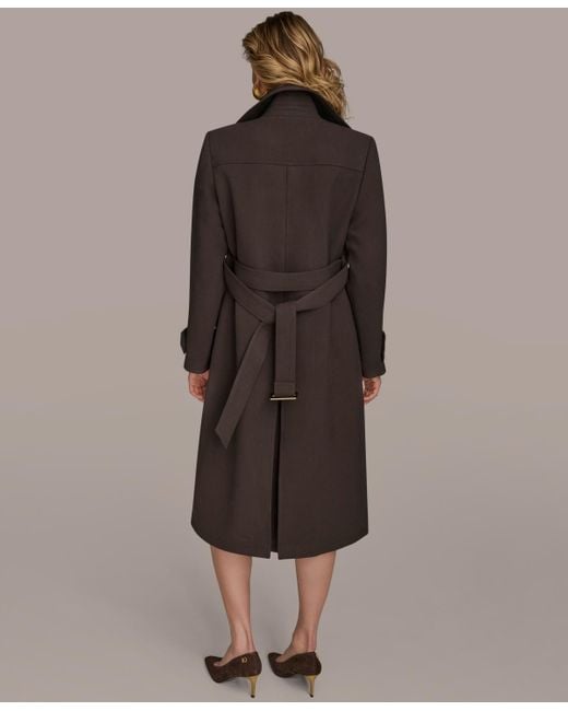 Donna Karan Brown Belted Notched-collar Trench Coat