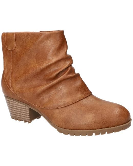 Easy Street Women's Brown Ambrose Zipper Ankle Boots
