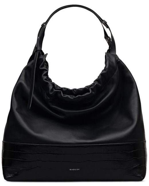 Radley Black The Portobello Large Leather Drawstring Shoulder Bag