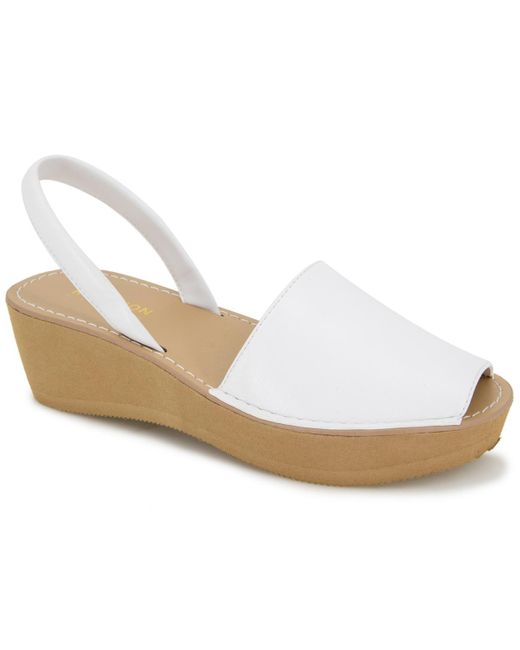 Kenneth Cole White Fine Glass Wedge Sandals