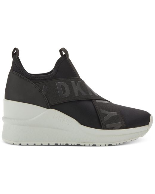 DKNY Black Leya Wedge Sneakers