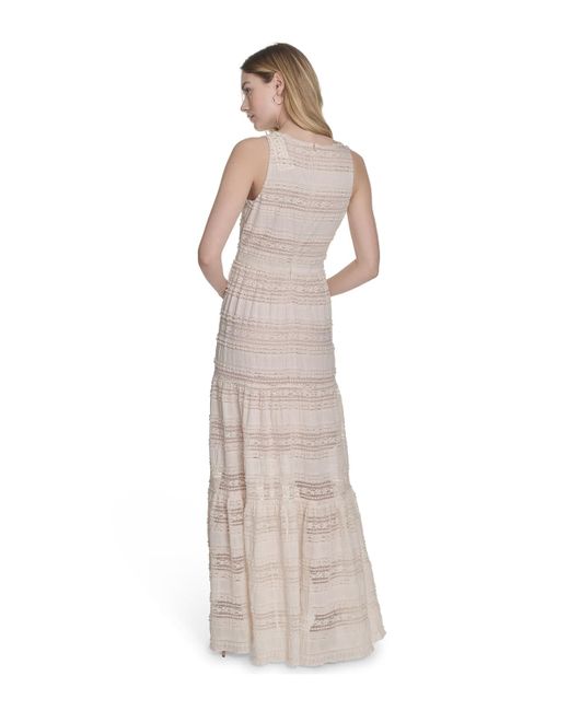 Eliza J White Jewel-neck Sleeveless Maxi Dress