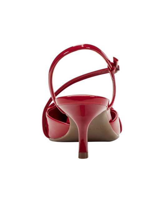 Marc Fisher Red Illie Strappy Kitten Heel Pumps