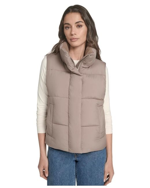 Levi's Gray Regular Stand Collar Puffer Vest