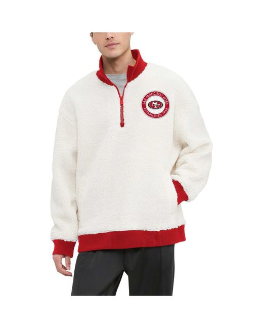 Tommy Hilfiger Red San Francisco 49ers Jordan Sherpa Quarter-zip Sweatshirt for men