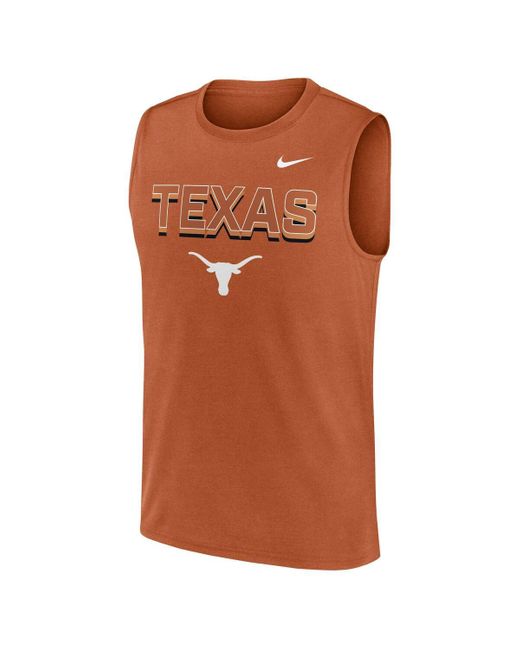 Nike Brown Texas Orange Texas Longhorns Primetime Tricode Legend Performance Tank Top for men