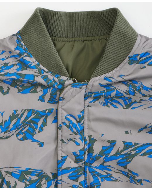Mode Of One Green Relaxed-fit Reversible Bomber Jacket for men