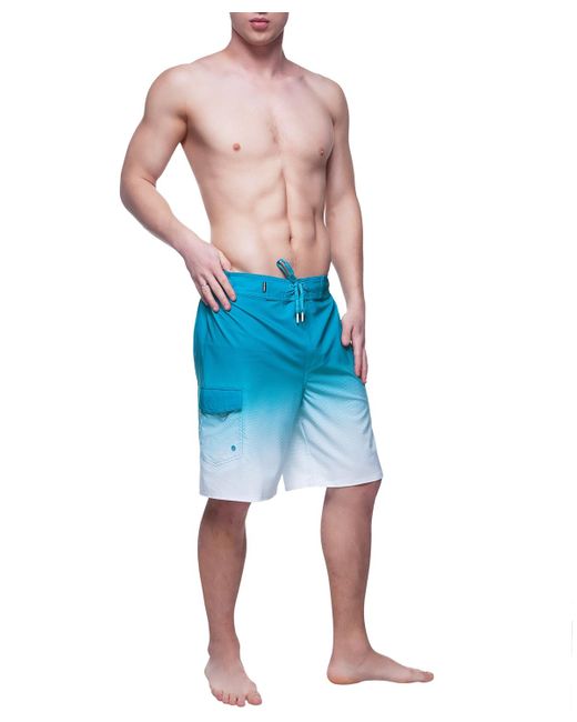 Rokka&Rolla Blue 9" No Liner Board Shorts Elastic Waist Quick Dry Swim Trunks for men