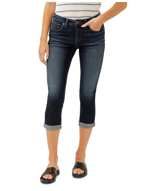 Silver Jeans Co. Blue Elyse Mid-rise Capri Jeans