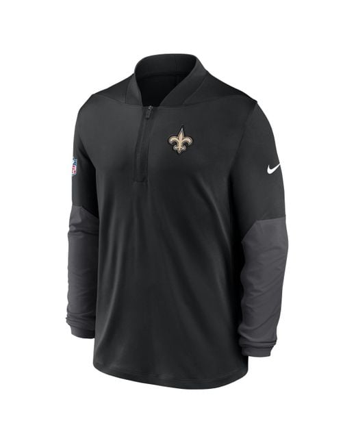 Nike Black New Orleans Saints Sideline Feel The Pressure Performance Half-zip Pullover for men