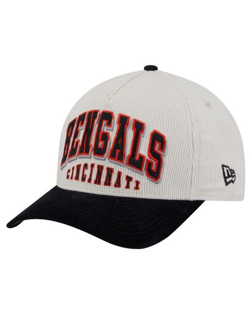 KTZ Red Cream/black Cincinnati Bengals Head Two-tone Sided Corduroy 9forty A-frame Adjustable Hat for men