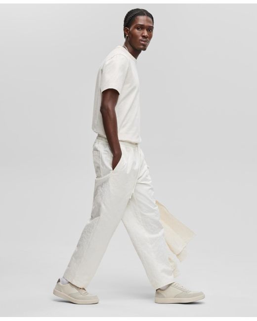 Mode Of One White Drawstring Pull-on Straight-leg Pants for men