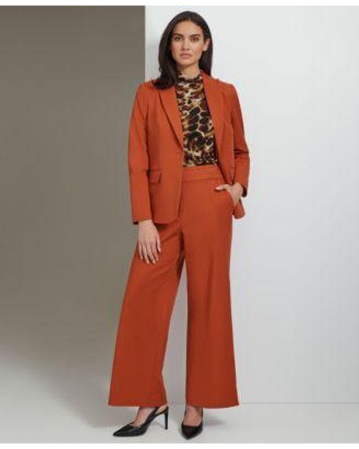 Calvin Klein One Button Blazer Wide Leg Pants in Orange Lyst