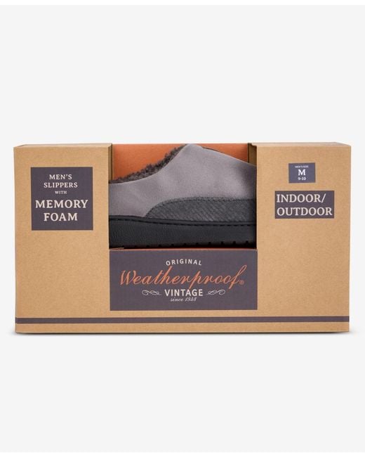 Weatherproof Gray Faux-suede Clogs for men
