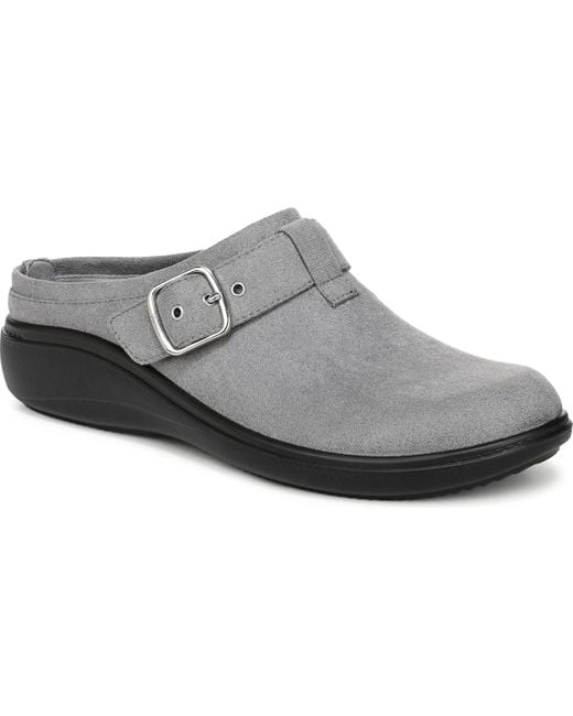 LifeStride Gray Balance Washable Round Toe Clogs