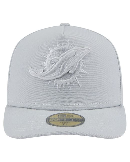 KTZ Gray Miami Dolphins Color Pack A-frame 59fifty Fitted Hat for men
