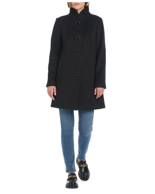 Kate Spade Black Single-breasted Stand-collar Coat