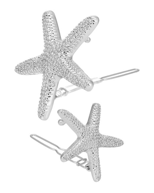 Ettika White Starfish Barrette Set