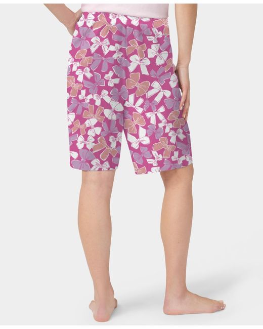Hue Red It's Raining Bows Printed Bermuda Pajama Shorts