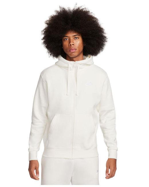 Nike White Sportswear Club Fleece Full-zip Hoodie for men
