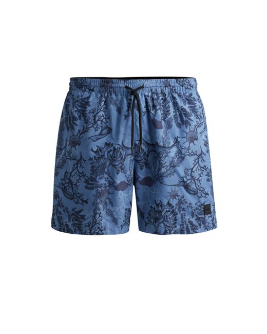 Boss Blue Boss By Logo-badge Swim Shorts for men