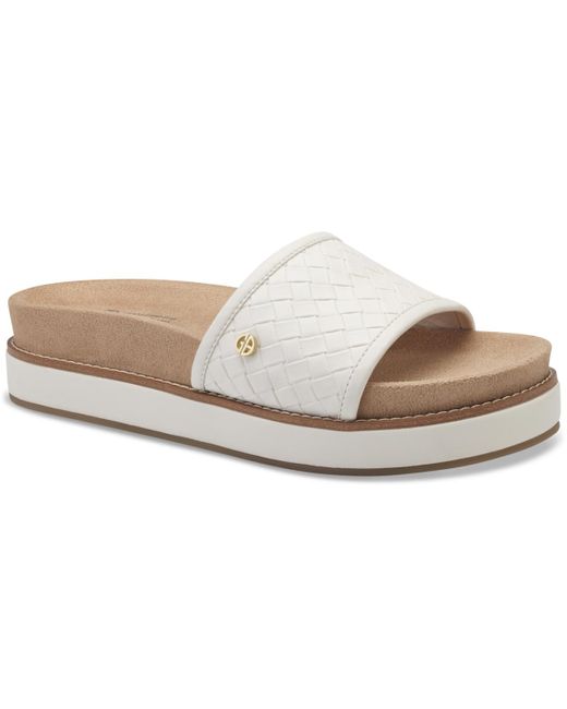 Giani Bernini White Joannn Slip-on Wedge Sandals