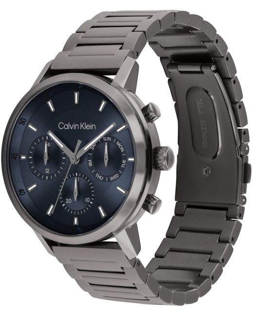 Calvin Klein Gray Gauge Ionic Plated Steel Bracelet Watch for men