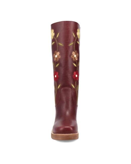 Dingo Red Bloom Leather Boot