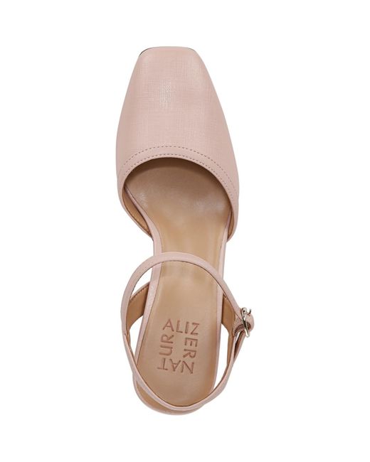 Naturalizer Pink Wave Square Toe Ankle Strap Pumps