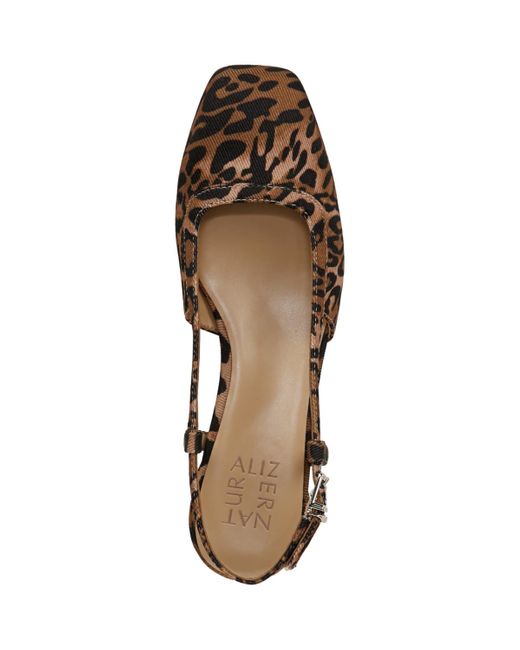 Naturalizer Brown Harper Block Heel Square Toe Slingback Pumps