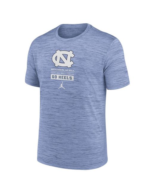 Nike Blue Carolina North Carolina Tar Heels Campus Center Block Velocity Performance T-shirt for men