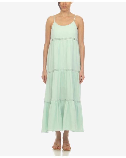 White Mark Scoop Neck Tiered Maxi Dress in Green | Lyst