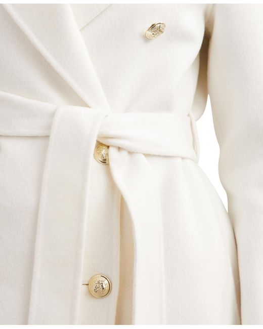 Reiss White Double-breasted Blindseam Wool-blend Coat