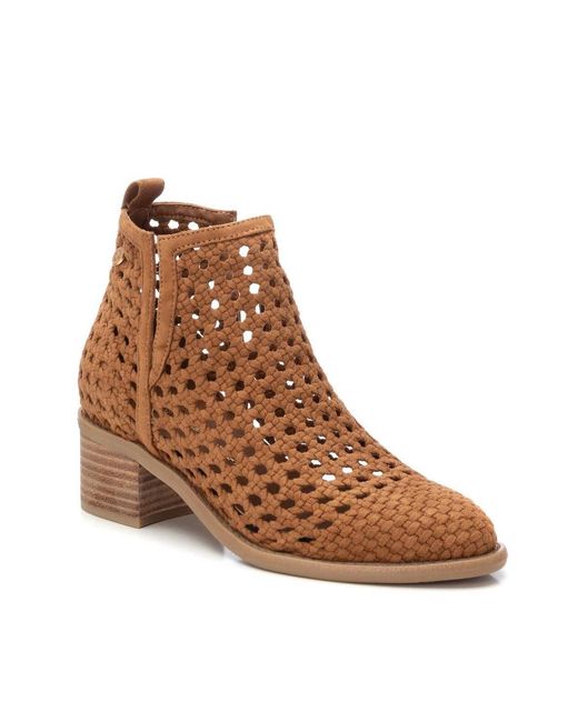 Xti Brown Braided Ankle Booties By
