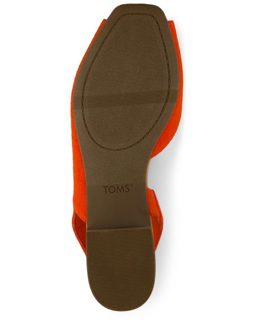 TOMS Red Briella Open Toe Slingback Flat Sandals