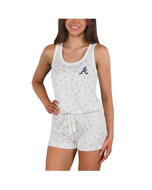 Concepts Sport White Atlanta Braves Gardner Hacci Knit Romper