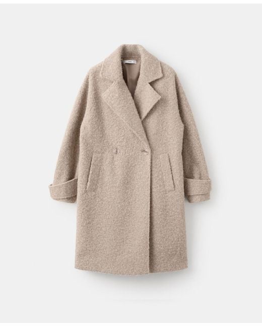 Mango Natural Lapels Boucle Coat