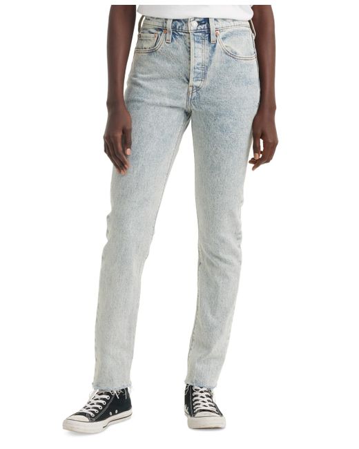 Levi's Blue 501 High Rise Skinny Jeans