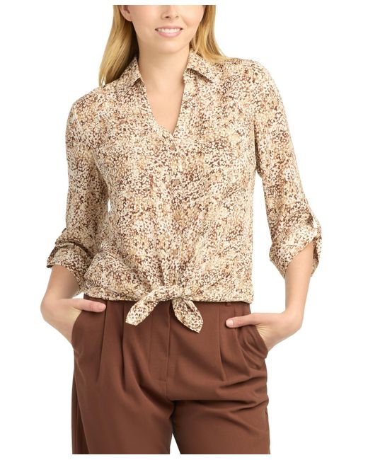 Bcx Natural Collared Button-front Shirt