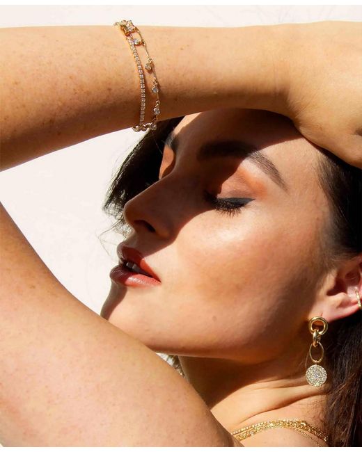 Ettika Metallic Crystal Droplet Chain Bracelet Set