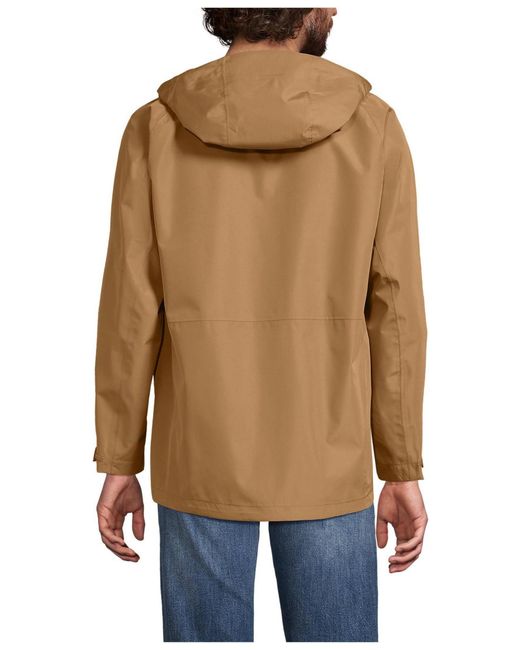 Lands' End Natural Squall Waterproof Packable Rain Jacket for men