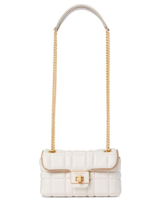 Kate Spade Evelyn Quilted Leather Small Shoulder Crossbody in Ivory ...