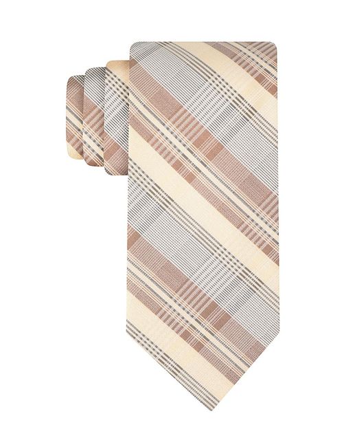 Calvin Klein White Gibson Plaid Tie for men